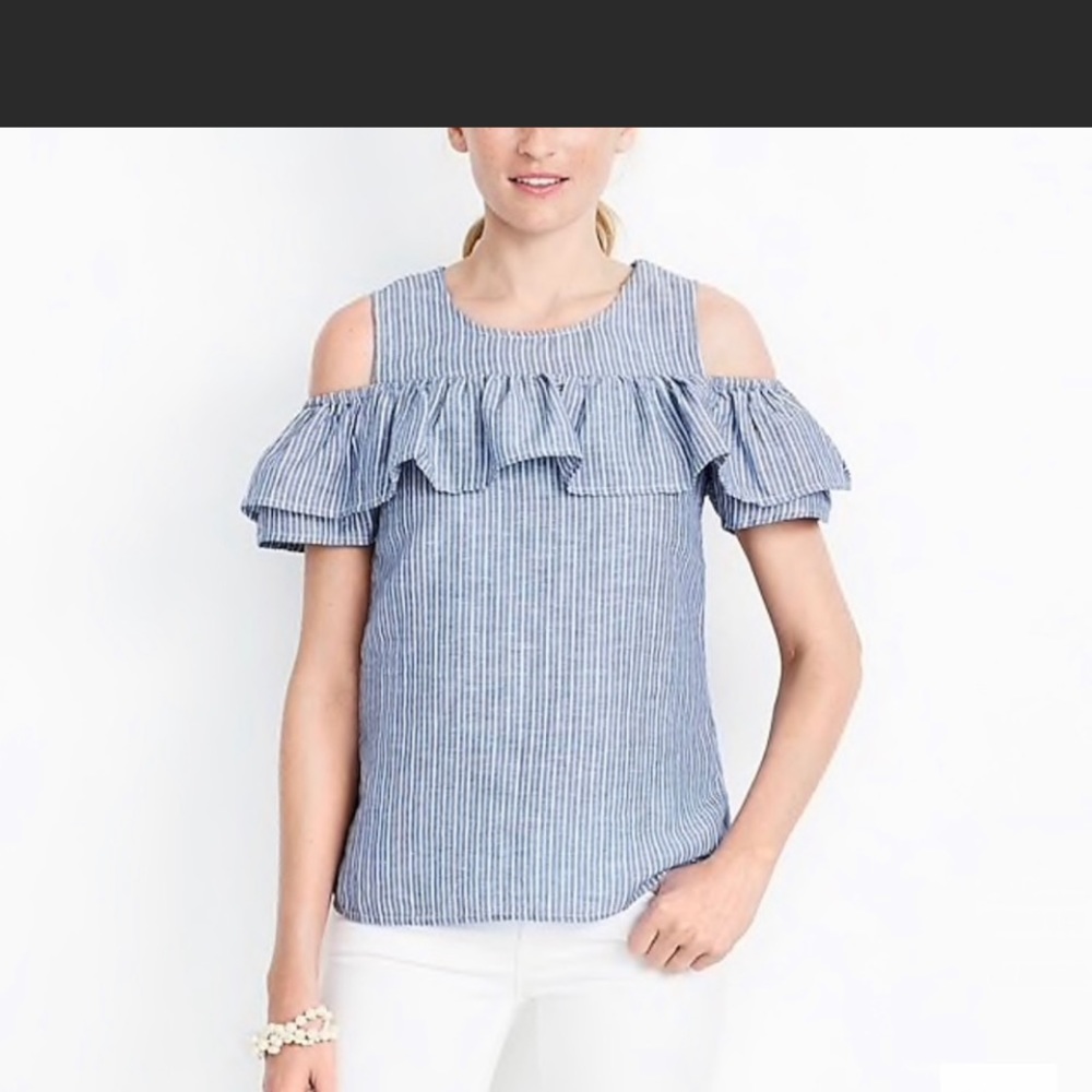 J Crew top Cold Shoulder Top sailorcore
